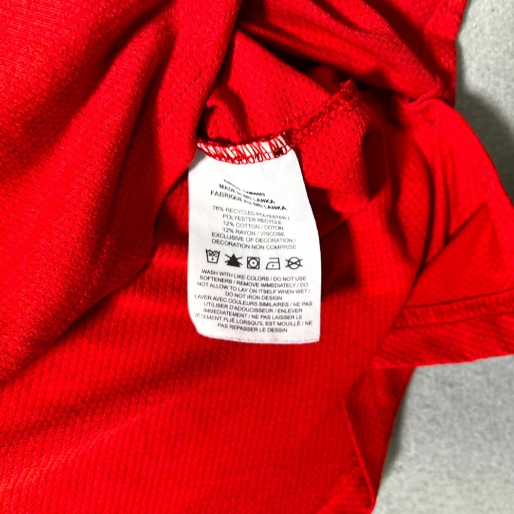 Nike Training T Shirt Mens Medium Red Dri Fit Short Sleeve Performance Mesh - Picture 5 of 7